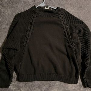 NWOT. Black Simply Vera dolman sweater with lacing detail on sleeves.